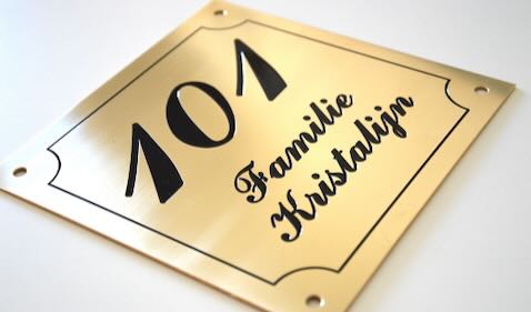 Naambord messing gegraveerd