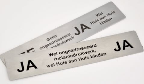 Ongewenste reclame bordje rvs