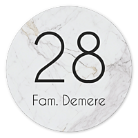 Marmer look naambord rond