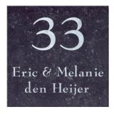 Naambord natuursteen vierkant 20 x 20 cm