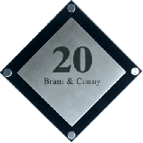 perspex / RVS naambord  