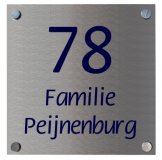 Naambord aluminium 20 x 20 cm