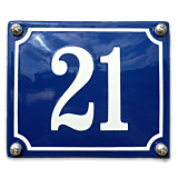 Klassiek huisnummer emaille gebold 12 x 10 cm wit voorraad