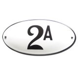 Emaille huisnummerbord ovaal 10 x 5 cm | 20 x 10 cm