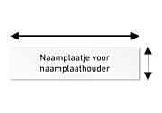 Kunststof naamplaatje voor naamplaathouder gegraveerd wit 