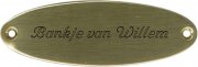 Messing naamplaatje ovaal en gegraveerd 11 x 4 cm