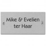 Naambordje rvs / inox 11 x 5,5 cm met schroeven of zelfklevend