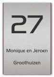Naambord aluminium 17 x 25 cm gebogen