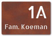 Cortenstaal naambord 30 x 20 cm 