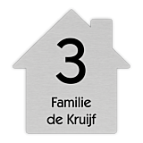 Naambord huis van luxe aluminium rvs-look