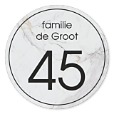 Naambordje voordeur marmer look rond 30 cm
