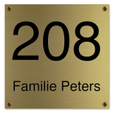 Naambord messing 12 x 12 cm gegraveerd