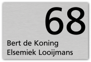 RVS Look naambord 15 x 10 cm model a