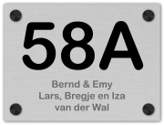 Naambordje aluminum 20 x 15 cm - model A