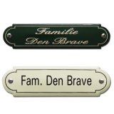 Emaille naamplaatje gebold met sierkader 8 x 2,2 cm | 11,5 x 2,7 cm