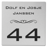 rvs naambord 20 x 20 cm met blinde bevestiging - rvs naambordje - inox - voordeur