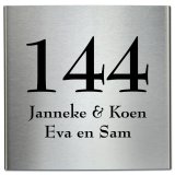 RVS naambord gebogen 20 x 20 cm