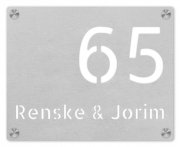 RVS naambord lasergesneden 25 x 20 cm
