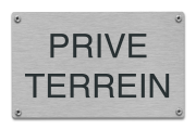 Prive terrein rvs tekstbord