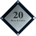 perspex / RVS naambord