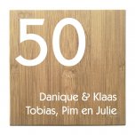 Naambord Bamboe 17,5 x 17,5 cm Model B