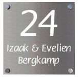 Naambord aluminium 30 x 30 cm