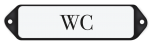 Deurbordje emaille WC