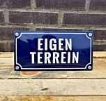 Tekstbord emaille Eigen terrein