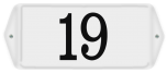 Klassiek huisnummerbord emaille met oor 20 x 10 cm