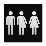 Pictogram Toiletten gender neutraal zwart 10 x 10 cm