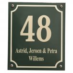Emaille naambord 10 x 14 cm