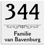 Naambord aluminium wit 15 x 15 cm