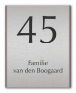 Naambord aluminium gebogen 12 x 15 cm