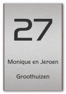 Naambord aluminium 17 x 25 cm gebogen