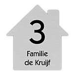 Naambord huis van luxe aluminium rvs-look