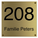 Naambord messing 12 x 12 cm gegraveerd