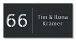 Naambord mat zwart lasergesneden perspex 30 x 15 cm