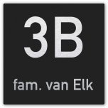 Naambordje zwart industrieel voordeur 15 x 15 cm