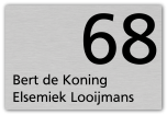RVS Look naambord 15 x 10 cm model a