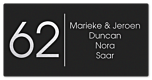 Naambord zwart industrieel voordeur 20 x 10 cm