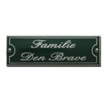 Emaille naamplaatje gebold 8 x 2,5 cm | 11 x 3,5 cm