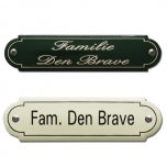 Emaille naamplaatje gebold met sierkader 8 x 2,2 cm | 11,5 x 2,7 cm