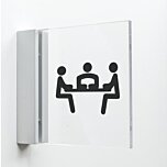 Pictogram Vergaderkamer - Plexiglas bord met haakse wandhouder