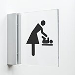 Pictogram Verschoonruimte van plexiglas met haakse wandhouder