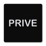 Pictogram Prive zwart 10 x 10 cm