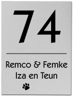 RVS blind naambord 15 x 20 cm