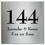 RVS naambord gebogen 20 x 20 cm