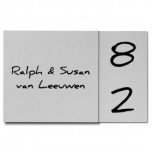 RVS naambord met knik 19 x 12 cm met blind bevestiging