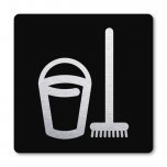 Pictogram Schoonmaak kast zwart 10 x 10 cm