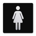 Pictogram Toilet Dames zwart 10 x 10 cm 